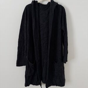 Barefoot Dreams Black Hooded Cardigan
